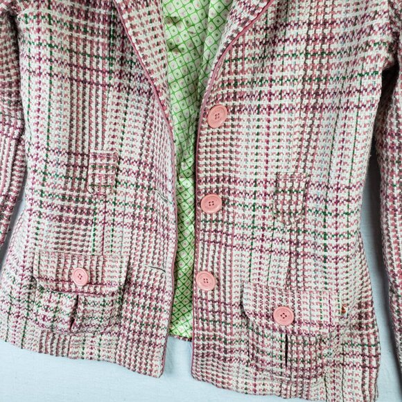 Vintage Y2K Hollister Co Penny Lane Coat Jacket Wool Blend Woven Plaid 70s Retro - Picture 7 of 16